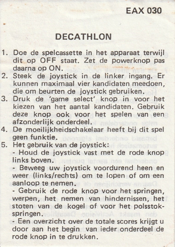 Instructions page 1