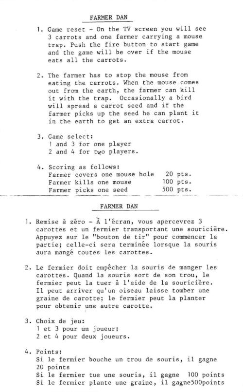 Instructions page 1