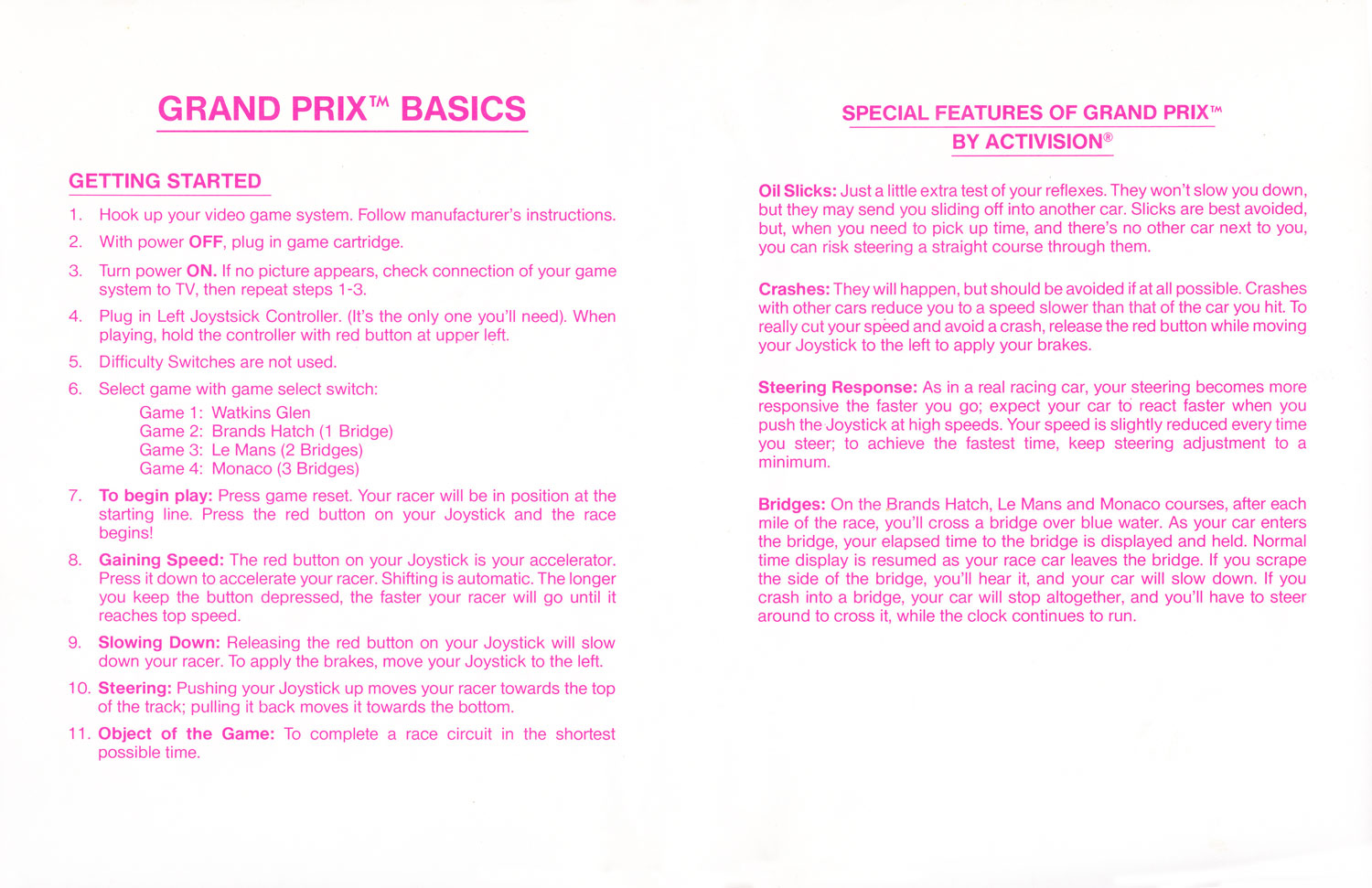 Instructions page 1