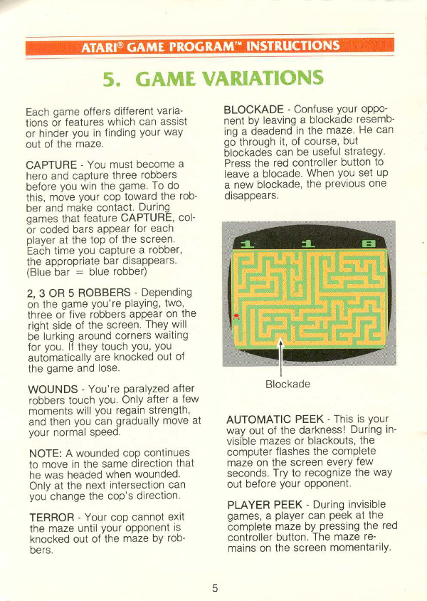 Atari 2600 VCS Maze Craze - A Game of Cops 'n Robbers : scans, dump ...