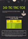 3-D Tic-Tac-Toe Atari cartridge scan