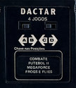 4 Jogos - Combate / Futebol II / Megaforce / Frogs e Flies Atari cartridge scan