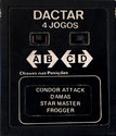 4 Jogos - Condor Attack / Damas / Star Master / Frogger Atari cartridge scan