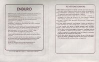 4 Jogos - Enduro / Keystone Kapers / Video Chess / Golf Atari instructions