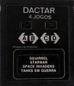 4 Jogos - Squirrel / Starwar / Space Invaders / Tanks em Guerra Atari cartridge scan