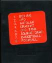 8 in 1 - Boxing / UFO / Autolaw / Draught / UFO Tank / Square Game / Basketball / Football Atari cartridge scan
