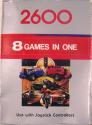8-Games - Fishing / Frog / Enduro / Boxing / Donkey Kong / River Raid / Pac Man / Soccer Atari cartridge scan