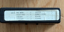 8 in 1 - Pac Man / Soccer / River Raid / Donkey Kong / Enduro / Boxing / Frogger / Fishing   Atari cartridge scan
