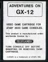 Adventures on GX-12 Atari cartridge scan