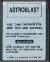 Astroblast Atari cartridge scan
