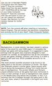 Backgammon Atari instructions