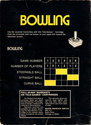 Bowling Atari cartridge scan