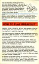 Breakout Atari instructions