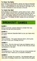 Breakout Atari instructions