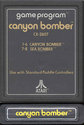 Canyon Bomber Atari cartridge scan