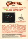Carnival Atari cartridge scan