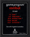 Combat Atari cartridge scan