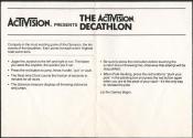 Activision Decathlon (The) Atari instructions