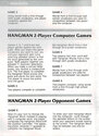 Hangman Atari instructions
