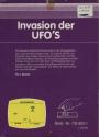 Invasion der UFO'S Atari cartridge scan