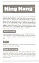 King Kong Atari instructions