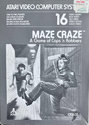 Maze Craze - A Game of Cops 'n Robbers Atari cartridge scan