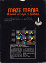 Maze Mania - A Game of Cops 'n Robbers Atari cartridge scan