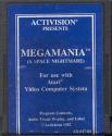 MegaMania Atari cartridge scan