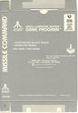 Missile Command Atari cartridge scan