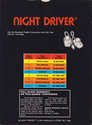 Night Driver Atari cartridge scan
