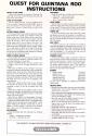 Quest for Quintana Roo Atari instructions