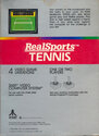 RealSports Tennis Atari cartridge scan