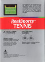 RealSports Tennis Atari cartridge scan