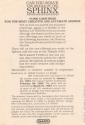 Riddle of the Sphinx Atari instructions