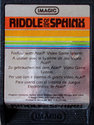 Riddle of the Sphinx Atari cartridge scan