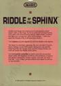 Riddle of the Sphinx Atari cartridge scan