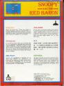 Snoopy and the Red Baron Atari cartridge scan