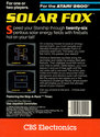 Solar Fox Atari cartridge scan