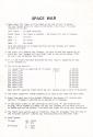 Space War Atari instructions