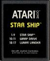 Star Ship Atari cartridge scan