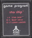 Star Ship Atari cartridge scan