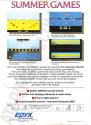 Summer Games Atari cartridge scan