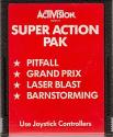 Super Action Pak - Pitfall! / Grand Prix / Laser Blast / Barnstorming Atari cartridge scan