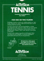 Tennis Atari cartridge scan