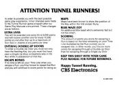 Tunnel Runner Atari instructions