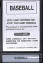 World Championship Baseball Atari cartridge scan