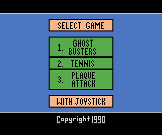 Hot Action Pak - Ghostbusters / Tennis / Plaque Attack / River Raid atari screenshot