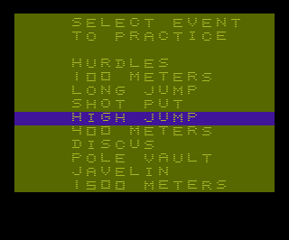 Sweat! - The Decathlon Game atari screenshot