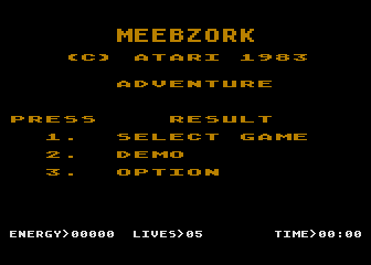 Meebzork atari screenshot