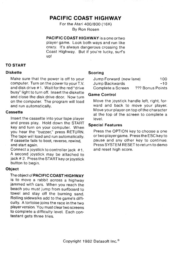 Instructions page 1